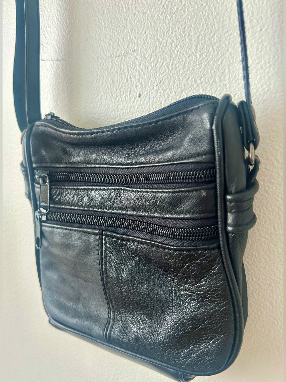 Soft Genuine Leather Compact Crossbody Bag